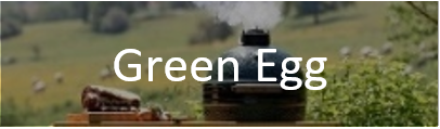 De Green Egg waar koks langzaam vlees braden. 